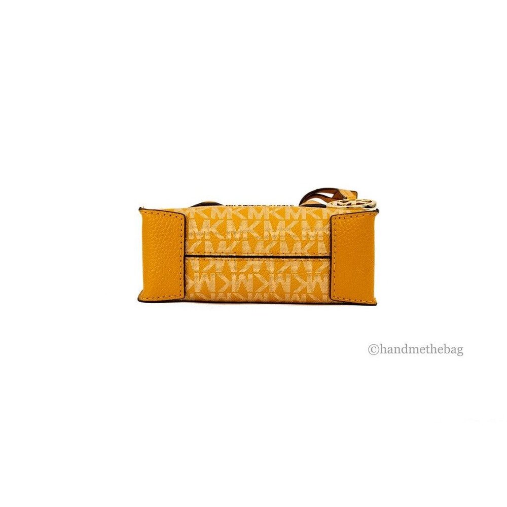 NEW Michael Kors Mercer North South Shopper Crossbody Bag Yellow Signature PVC - Picture 7 of 11